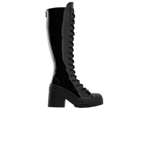 Кроссовки Converse Wmns Chuck 70 De Luxe Heel XX Platform High Triple Black Patent, черный