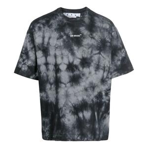 Футболка Men's Off-White FW22 Tie Dye Logo Printing Round Neck Short Sleeve Loose Fit Gray T-Shirt
