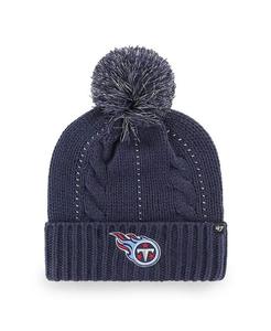 Женская темно-синяя вязаная шапка Tennessee Titans Bauble с манжетами и помпоном '47 Brand, синий