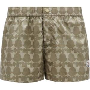 Moncler Плавки мужские бело-зеленые