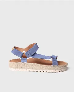 Женские замшевые сандалии на плоской подошве с застежкой на липучку Toni Pons, синий