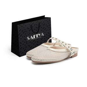 SAFIYA Женские тапочки с закрытым носком на резиновой подошве бежевые, цвет Beige