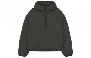 Футболка с молнией наполовину Fear Of God Essentials, чернильно-черный