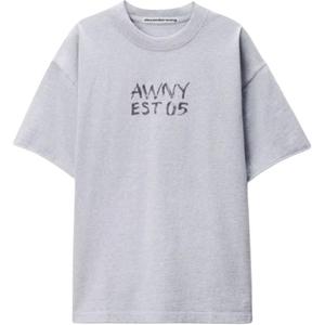 Футболка с принтом логотипа Alexander Wang, серый