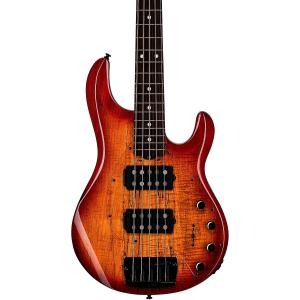 Sterling от Music Man StingRay 5 RAY35 HH Spalted Maple Top Bass Blood Orange Burst