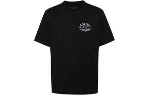 Футболка хлопковая с принтом логотипа AMIRI, черная