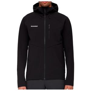 Комфортная куртка с капюшоном из софтшелла - куртка из софтшелла Mammut, черный