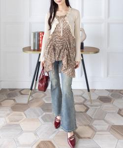 Прозрачная туника в клетку со сборками