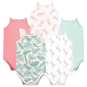 Мягкие хлопковые комбинезоны без рукавов Hudson Baby, Palm flamingo