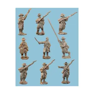 Луизианские Тайгеры в Соломенных Шляпах с Командованием, Blue and the Gray Miniatures - Confederate (15mm)