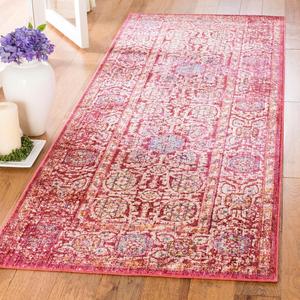 Ковер-дорожка SAFAVIEH, 84 x 366 см, Sutton Collection Fuchsia / Ivory SUT402D в стиле бохо ориентал с эффектом потертости