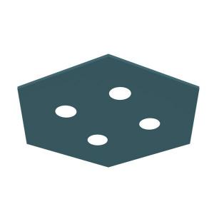 Потолочный светильник Lumicom River Hex 4X, 65x4x65 см, синий