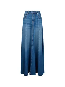 Макси-юбка в технике стоунвош с необработанным краем Liu Jo, синий