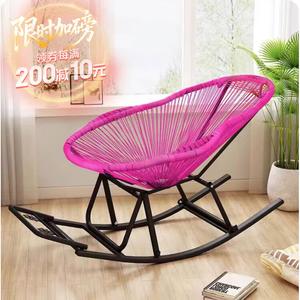 Yu Senyi Кресло-качалка из ротанга, складное, третье поколение, улучшенное, rose red