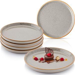 Набор десертных тарелок RIO жемчужно-серого цвета, 6 предметов, из каменной керамики Sänger, серый