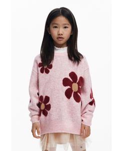 Детский свитер с цветочным принтом, большой размер Desigual, Pink