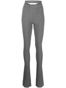 ANDREĀDAMO брюки в рубчик с завышенной талией, серый