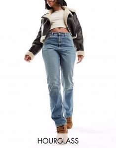 Прямые джинсы средней посадки Hourglass синего цвета Asos Design