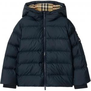 Детская пуховая куртка Burberry, темно-синий