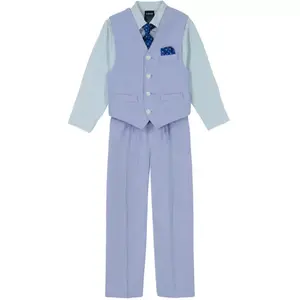 Мальчиковый комплект из 4 предметов: жилет, рубашка, брюки и галстук Oxford для возраста 4-12 лет Izod, зеленый