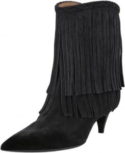 Женские ботильоны FOWT с кисточками, заостренным носком и каблуком-лодочкой, на молнии, удобные, зимние, для вечеринок, размеры 4-16 US, Black