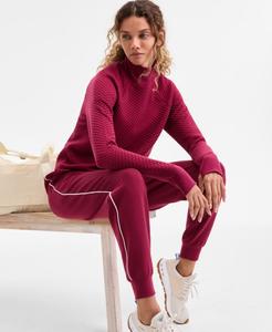 Женский свободный стеганый свитер с высоким воротником ID Ideology, Red