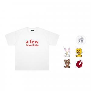 Футболка с короткими рукавами унисекс AFGK, белая красная