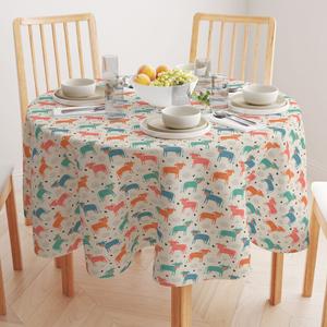 Круглая скатерть, 100 % полиэстер, круглая 70 дюймов, Happy Cows