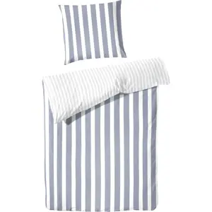 Двустороннее постельное белье Primera «Дельф», в полоску, цвет blau