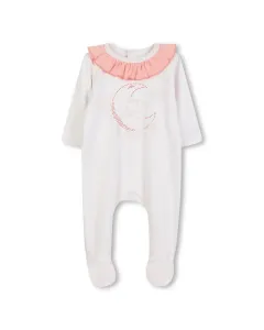 Хлопковая детская пижама с рюшами Kenzo Kids, розовый