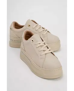 Кроссовки на платформе с поэтическим декором (женские) Prologue Shoes, загар/бежевый