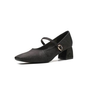 Туфли на платформе с массивным каблуком 5 см YAFEI XUANYU черные, серо-белые