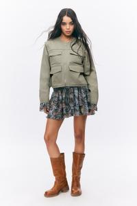 Хлопковая куртка со съемными рукавами Monki, зеленый