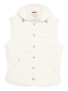 Стеганый жилет с капюшоном Brunello Cucinelli, нейтральный