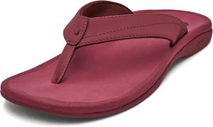 Женские пляжные сандалии OLUKAI Ohana, водонепроницаемые шлепанцы, поддержка свода стопы и комфортная посадка, легкие и прочные, улучшенное сцепление и устойчивость, красный