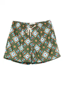 Плавки-шорты с кулиской и узором PENINSULA SWIMWEAR, зеленый