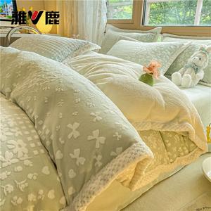 Yalu Комплект постельного белья 1,5 спальный, 4 предмета: пододеяльник 200x230 см, простыня на резинке