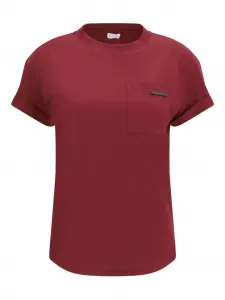 Футболка с карманом и декором Monili Brunello Cucinelli, красный