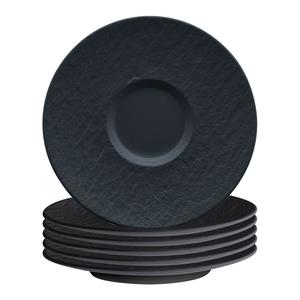 Блюдце Café au Lait Untertassen Manufacture Rock ø 17 см, набор 6 шт., черное Villeroy & Boch, черный