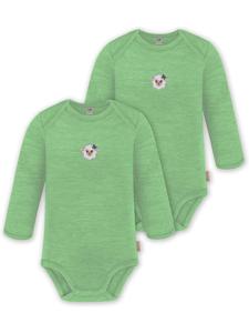 Normani Outdoor Sports Комплект из 2 детских боди с длинными рукавами из мериносовой шерсти, цвет Окленд, зеленый