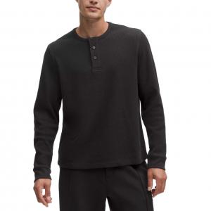 Мужская рубашка с круглым вырезом, средней толщины Lululemon, черный/blk