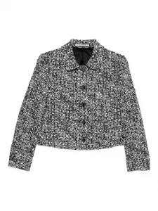 Укороченный твидовый жакет Idelle TAGLIATORE, черный