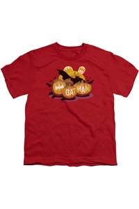 Футболка с коротким рукавом для детей "Бэтмен в виде светильника" Gildan, красный