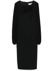 Платье миди с цветочной аппликацией Nissa, черный