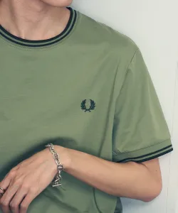 Фред Перри / Футболка с двойной отделкой / Логотип Fred Perry Tipline One-Point