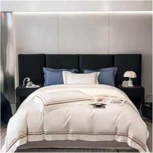 YUSIWOAL Комплект постельного белья из египетского хлопка с вышивкой в полоску