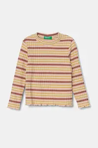Детская футболка с длинными рукавами United Colors of Benetton, бежевый