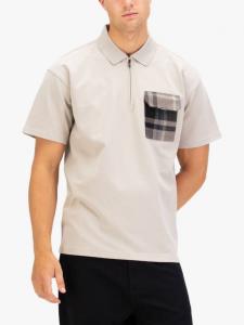 Полузастёгивающаяся хлопковая поло LUKE 1977, Stone