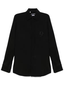 Dolce & Gabbana рубашка с вышитым логотипом, черный