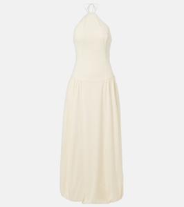 Платье макси Florent из хлопковой смеси с вырезом халтер SIR, кремовый